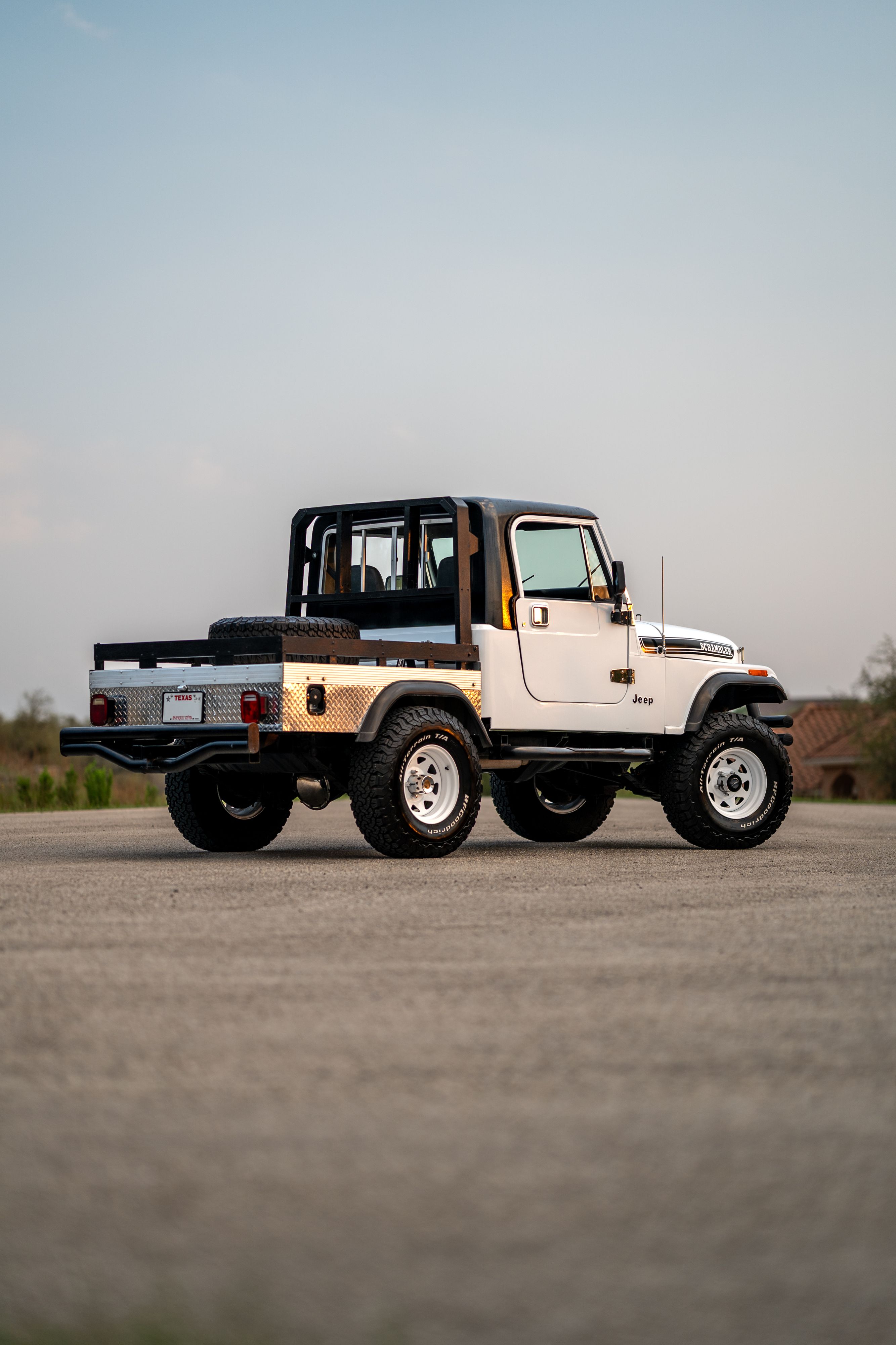 1983 Jeep Scrambler in White on Black in Austin, TX.