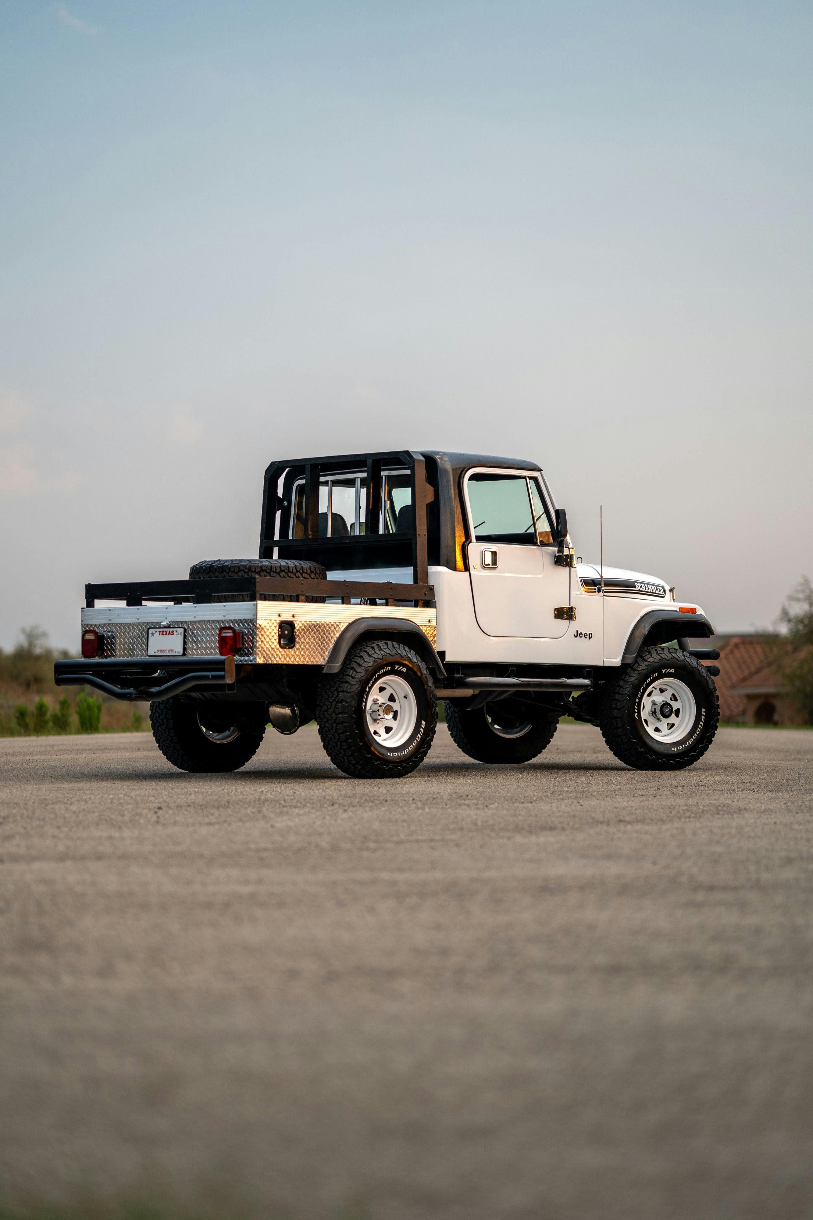 1983 Jeep Scrambler in White on Black in Austin, TX.