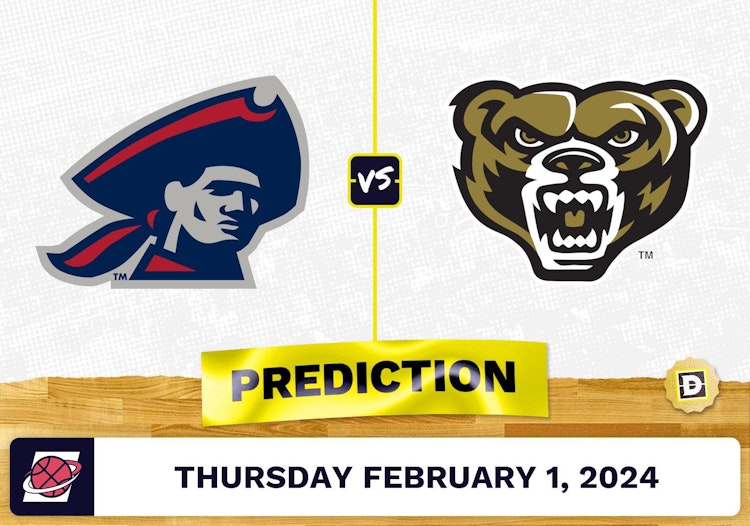 Robert Morris vs. Oakland Prediction, Odds, College Basketball Picks [2/1/2024]