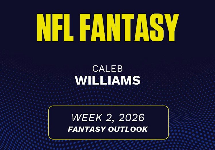 Caleb Williams projected stats Week 2, 2026.