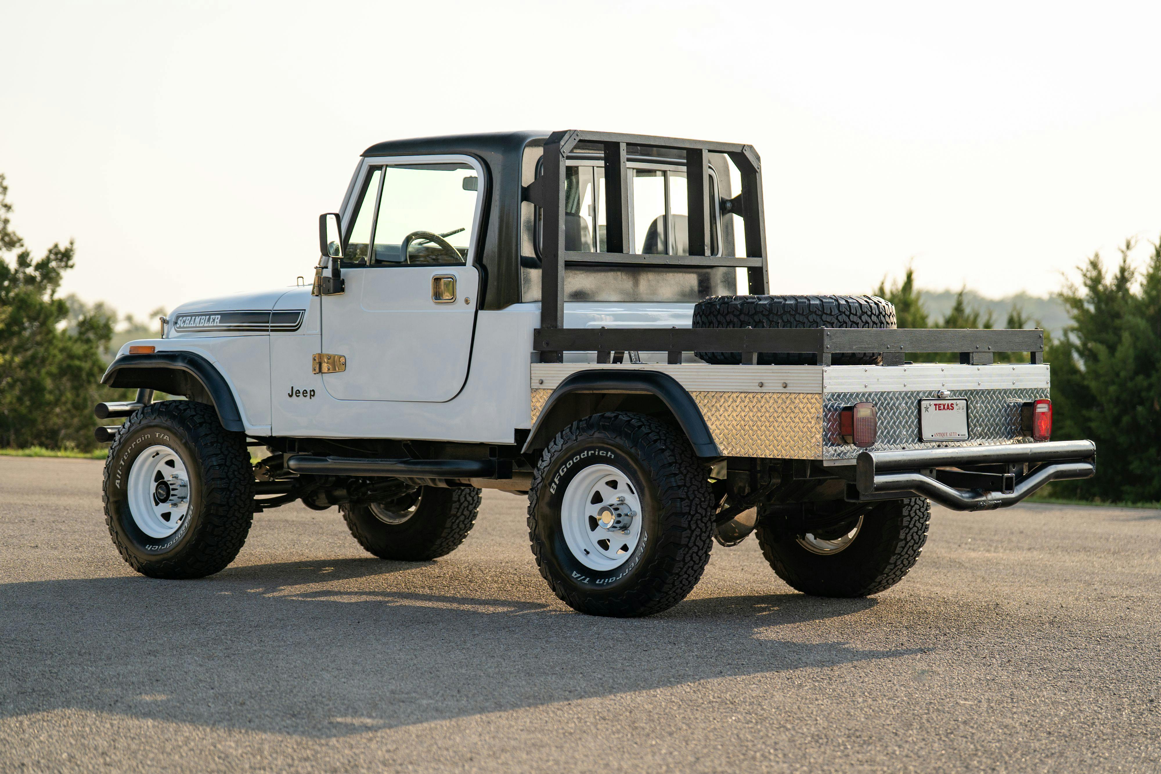 1983 Jeep Scrambler in White on Black in Austin, TX.