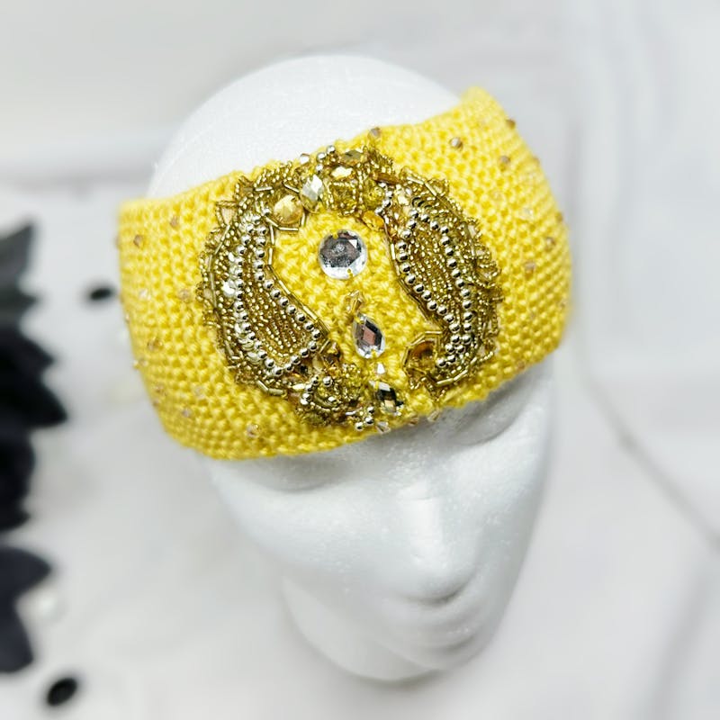 Yellow Knit earwarmer headband