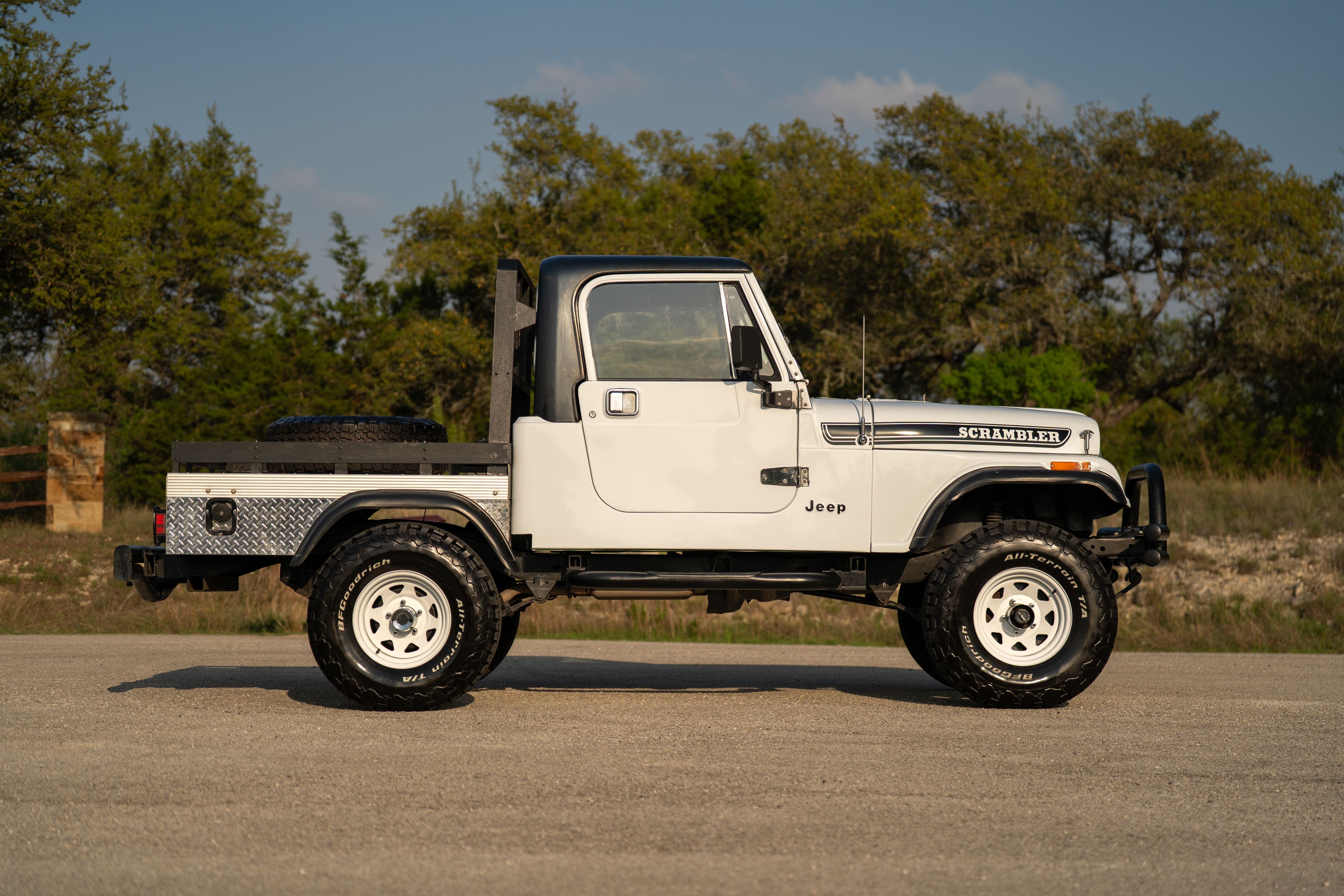 1983 Jeep Scrambler in White on Black in Austin, TX.
