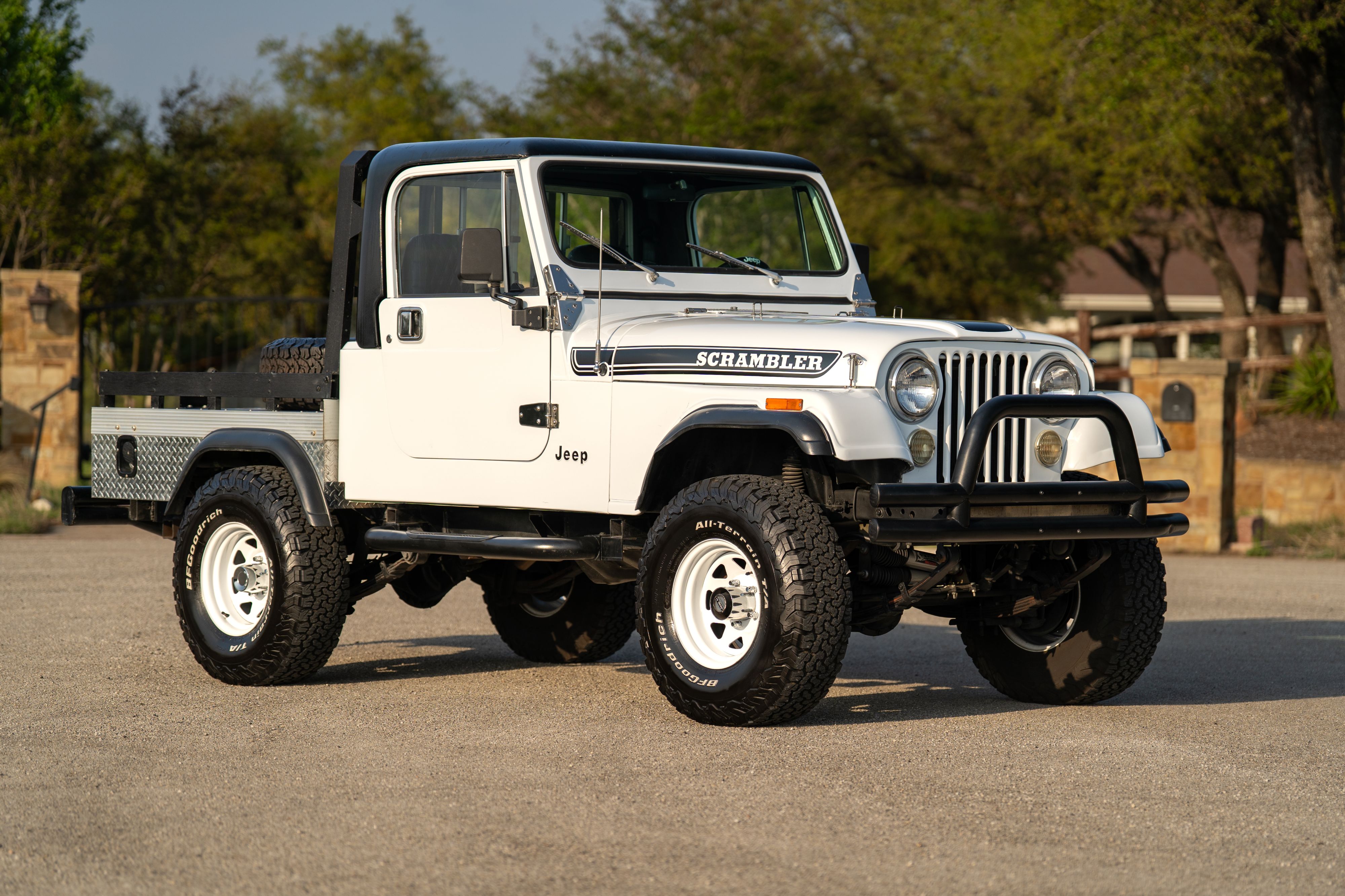 1983 Jeep Scrambler in White on Black in Austin, TX.
