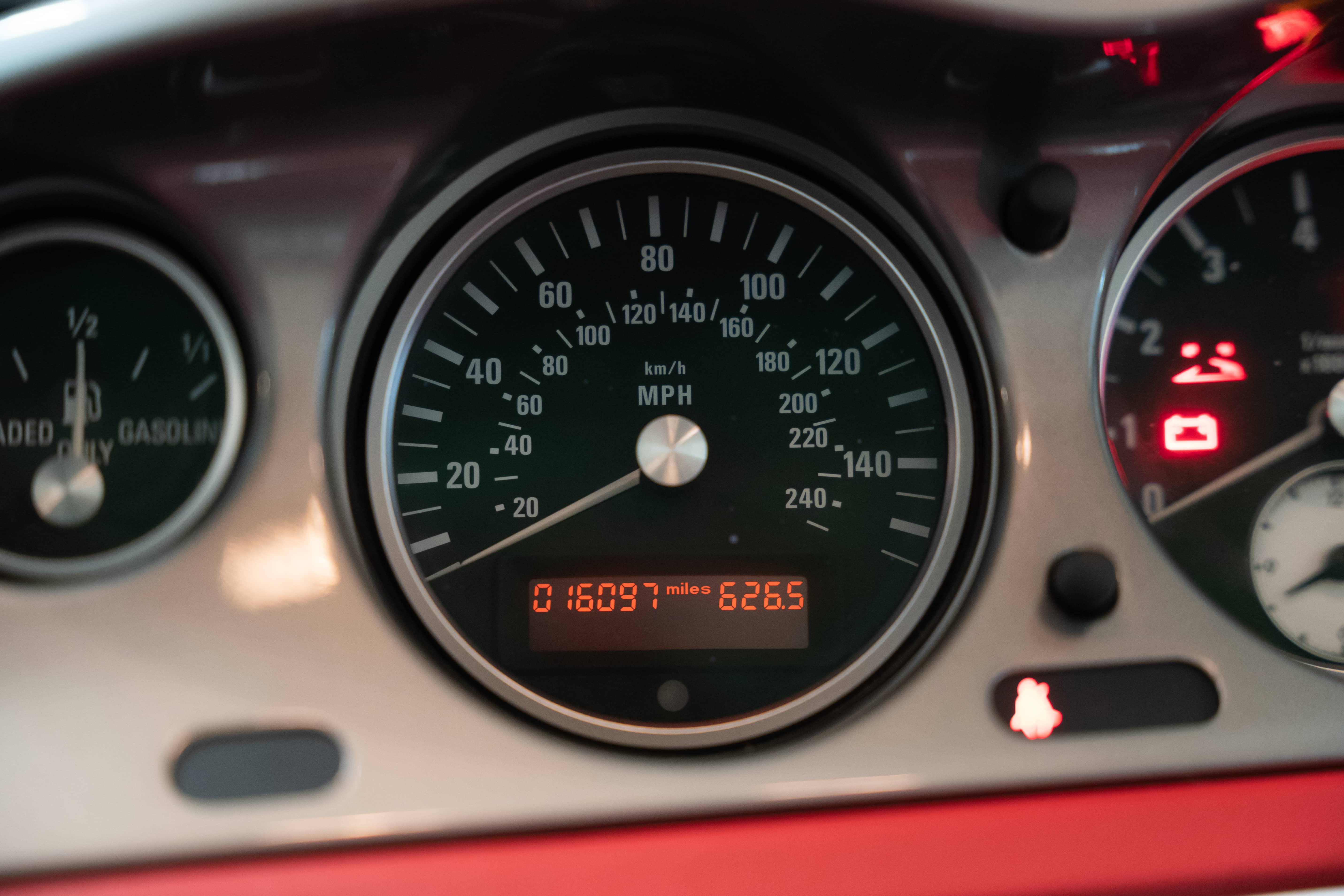 Gauge cluster of a 2002 BMW Z8 in Blanco, TX.