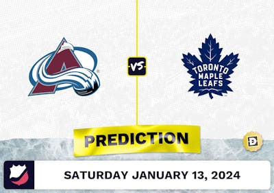 Colorado Avalanche vs. Toronto Maple Leafs Prediction, Odds, NHL Picks [1/13/2024]