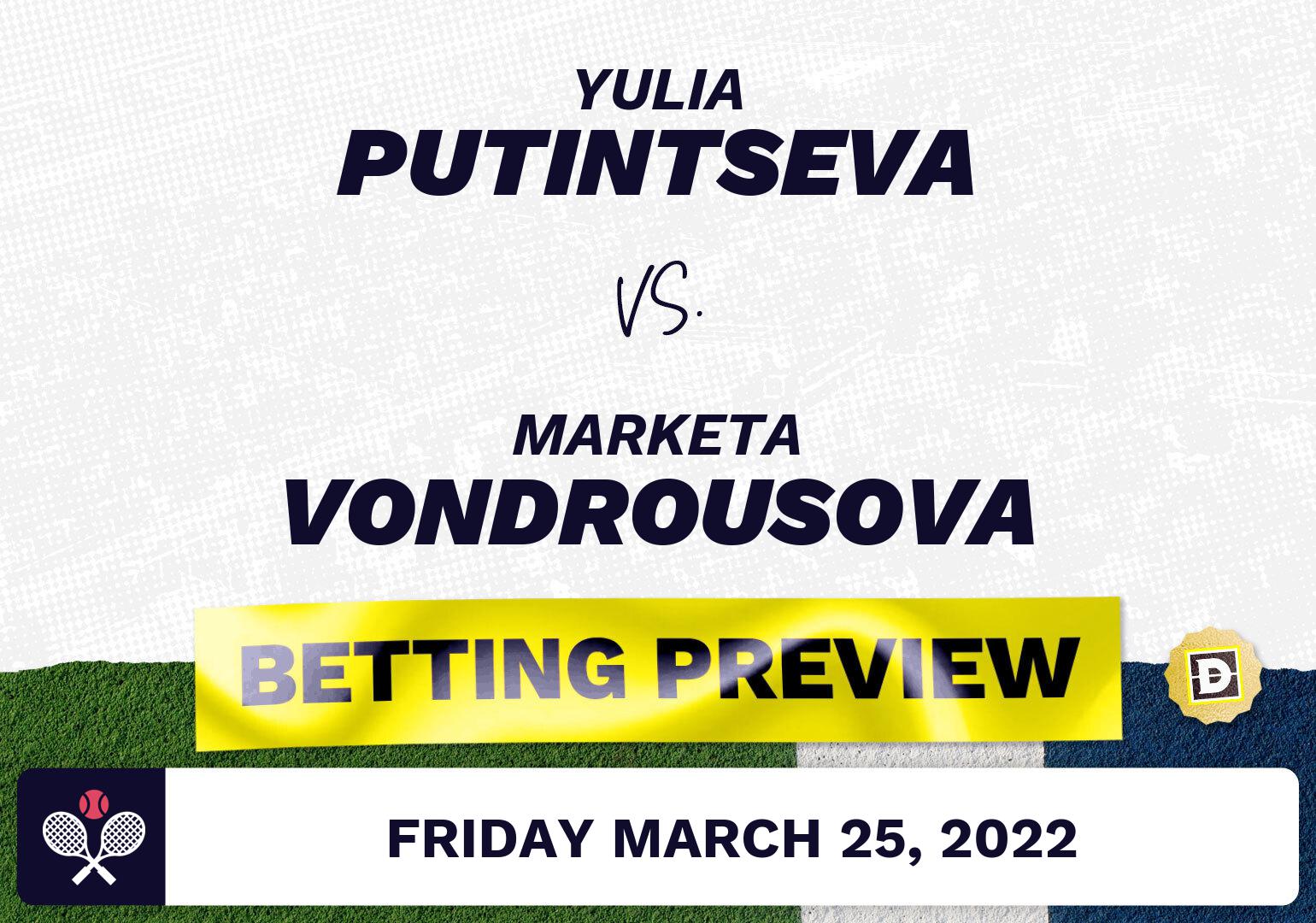 Yulia Putintseva vs. Marketa Vondrousova Predictions - Mar 25, 2022