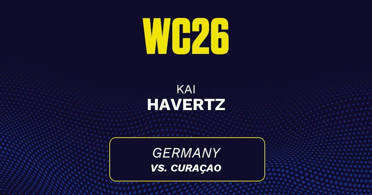 Kai Havertz projected stats for Sunday, June 14, 2026.