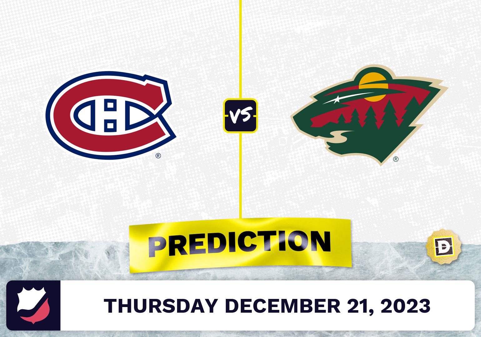 Montreal Canadiens vs. Minnesota Wild Prediction, Odds, NHL Picks  [12/21/2023]