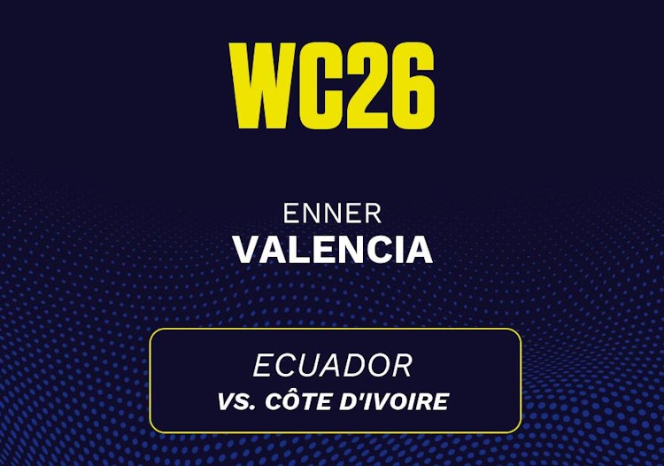 Enner Valencia projected stats for Sunday, June 14, 2026.