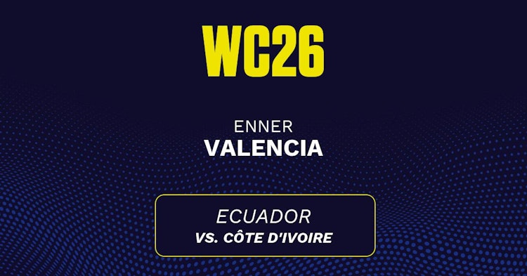 Enner Valencia projected stats for Sunday, June 14, 2026.