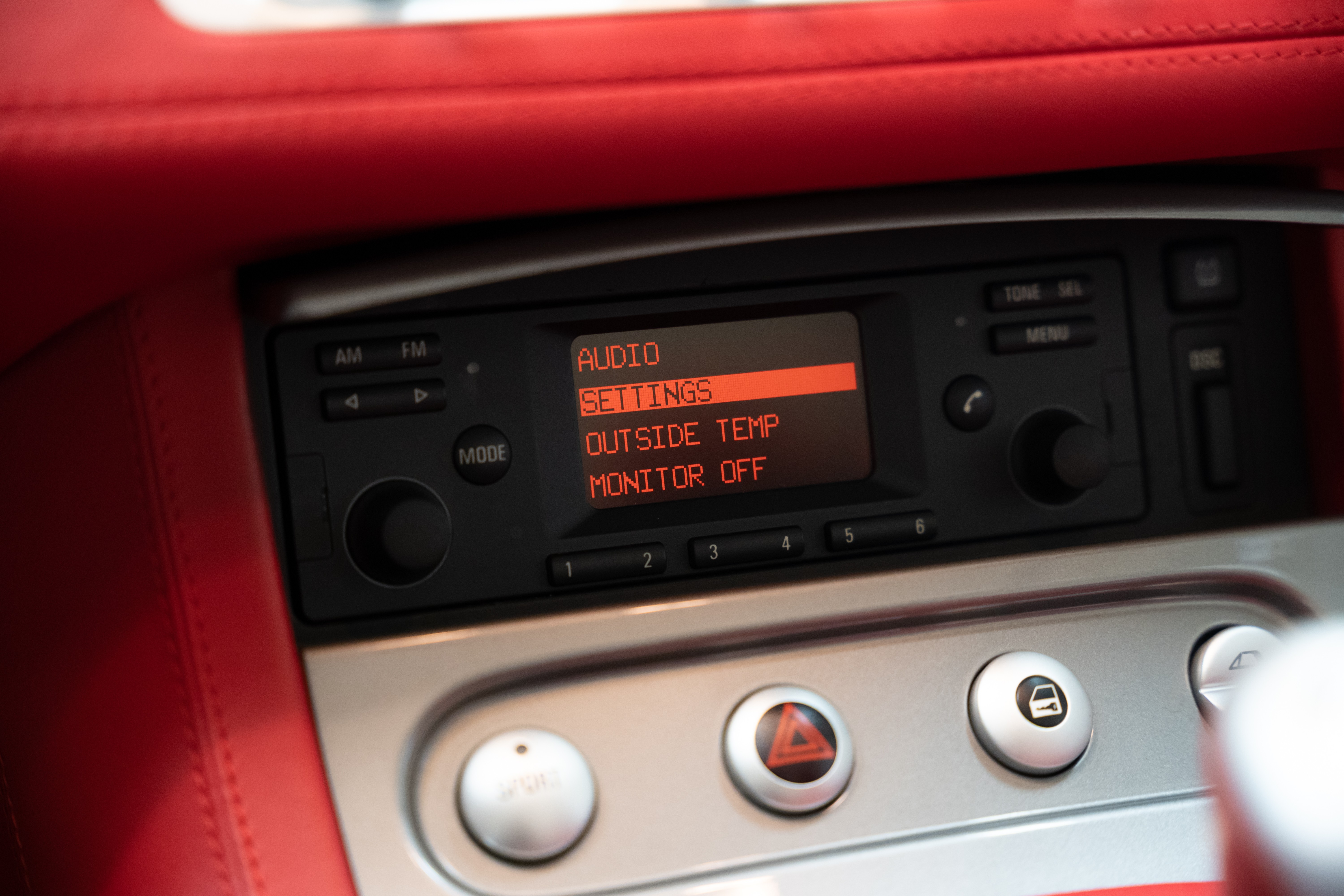 Interior of a 2002 BMW Z8 in Blanco, TX.