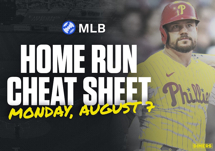 Home Run Cheat Sheet - HR Data, Stats, Matchups and More - Monday, August 7