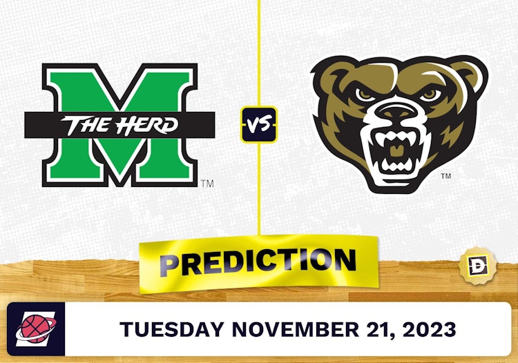 Marshall vs. Oakland Basketball Prediction - November 21, 2023