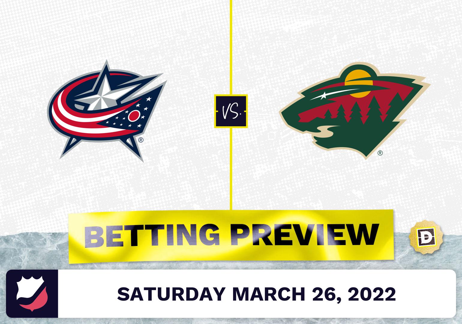 Blue Jackets vs. Wild Predictions and Odds - Mar 26, 2022