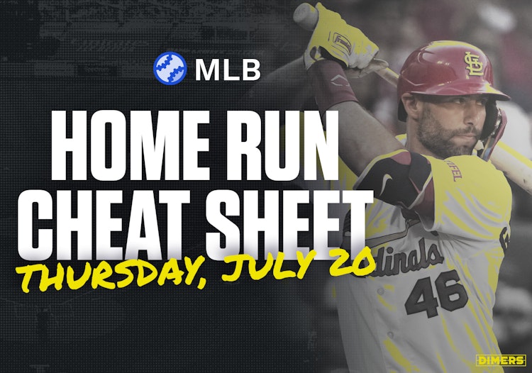 Home Run Cheat Sheet - HR Data, Stats, Matchups and More - Thursday, July 20