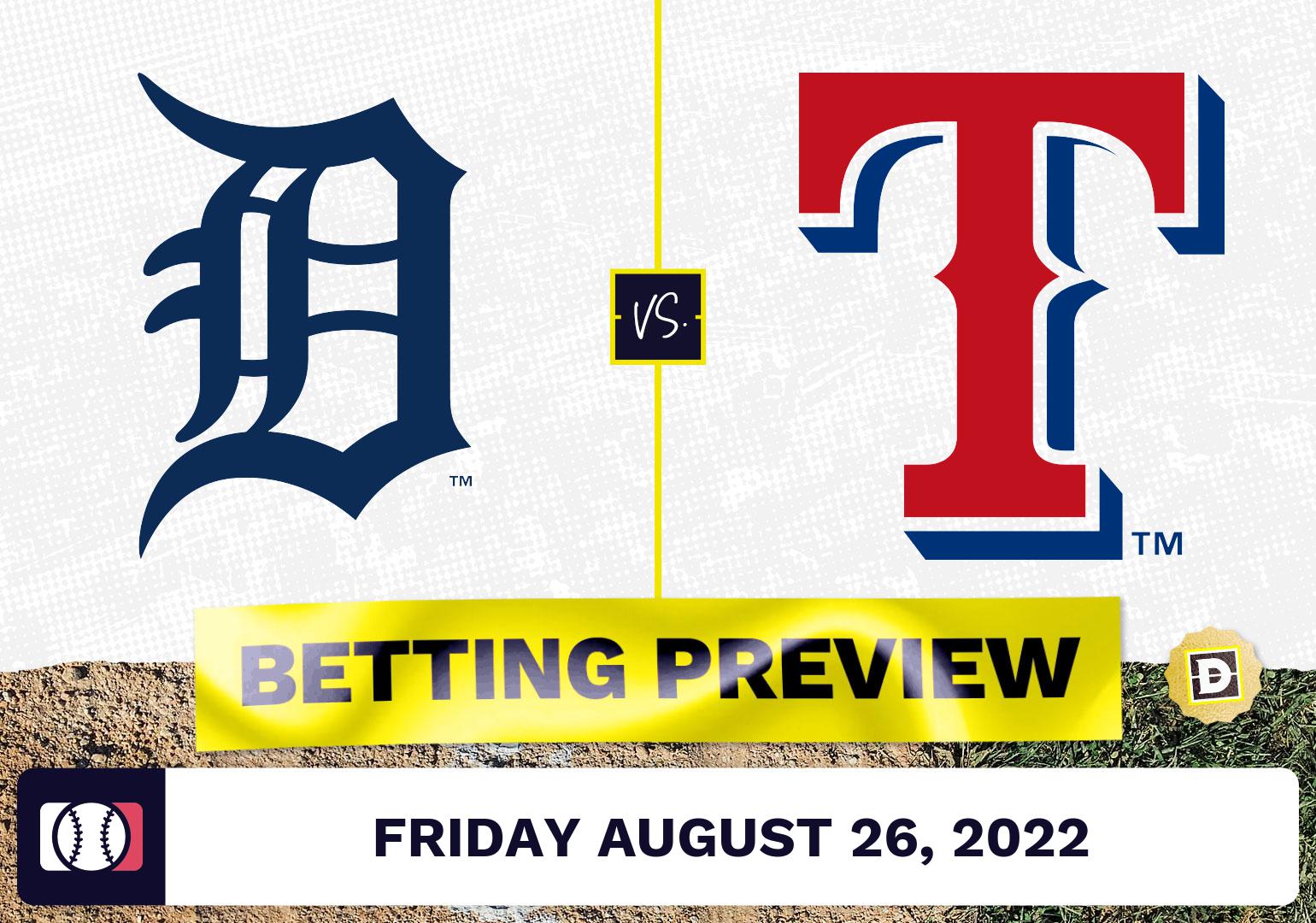 Tigers vs. Rangers Prediction and Odds - Aug 26, 2022