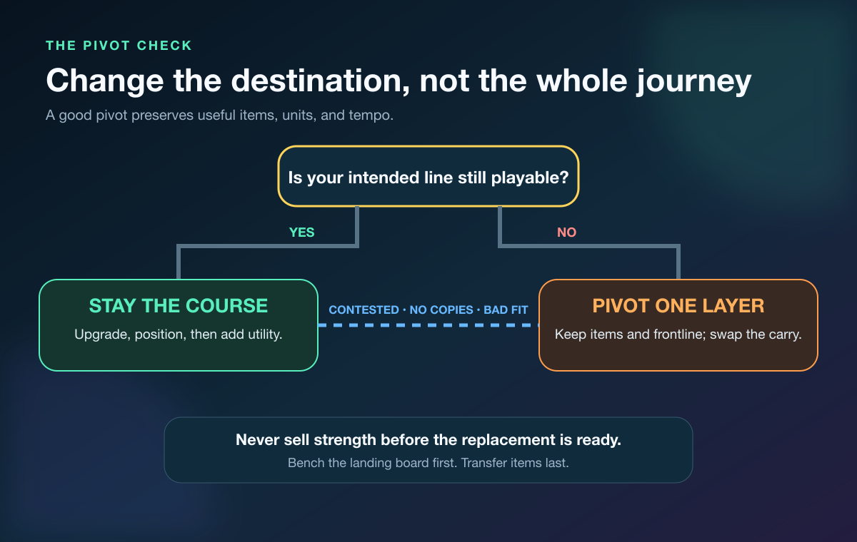 TFT pivot decision map for staying the course or changing one layer