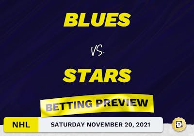 Blues vs. Stars Predictions and Odds - Nov 20, 2021