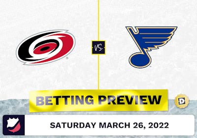 Hurricanes vs. Blues Predictions and Odds - Mar 26, 2022