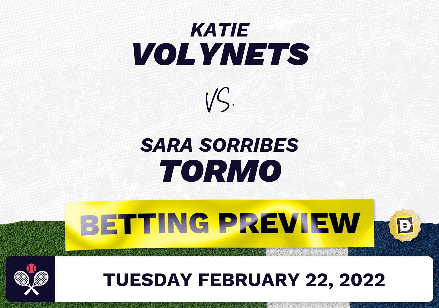 Katie Volynets vs. Sara Sorribes Tormo Predictions - Feb 22, 2022