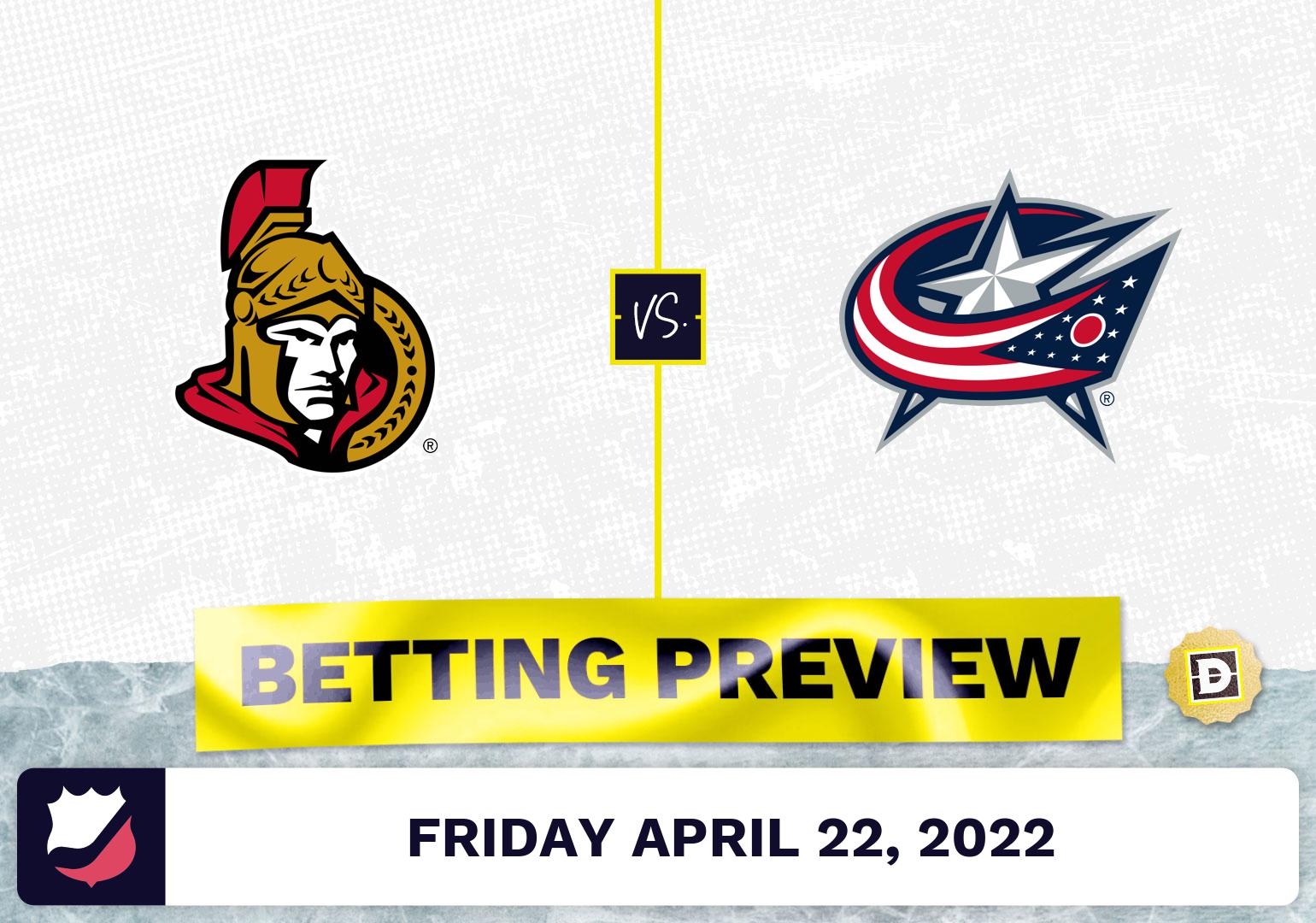 Senators vs. Blue Jackets Prediction and Odds - Apr 22, 2022