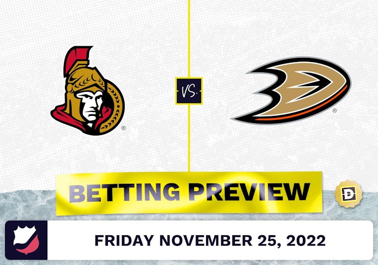 Senators vs. Ducks Prediction and Odds - Nov 25, 2022