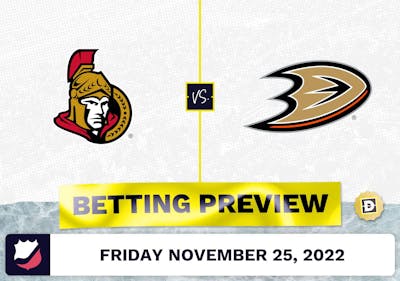 Senators vs. Ducks Prediction and Odds - Nov 25, 2022