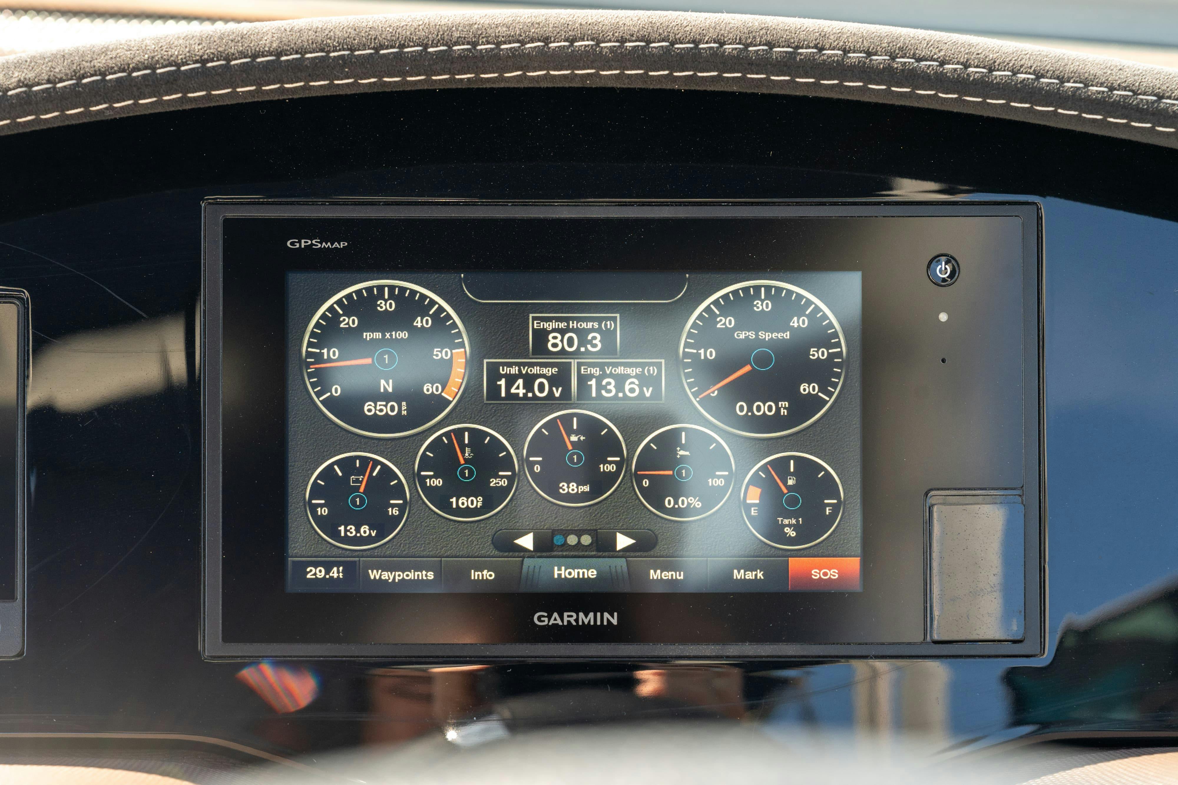 Garmin instruments in a 2018 Cobalt R7 Surf boat in Lakeway, TX.