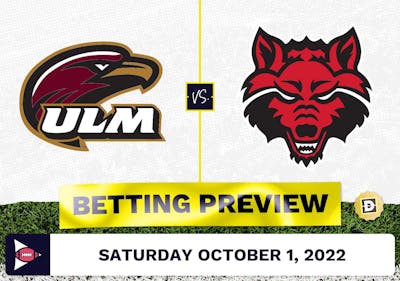 Louisiana-Monroe vs. Arkansas State CFB Prediction and Odds - Oct 1, 2022