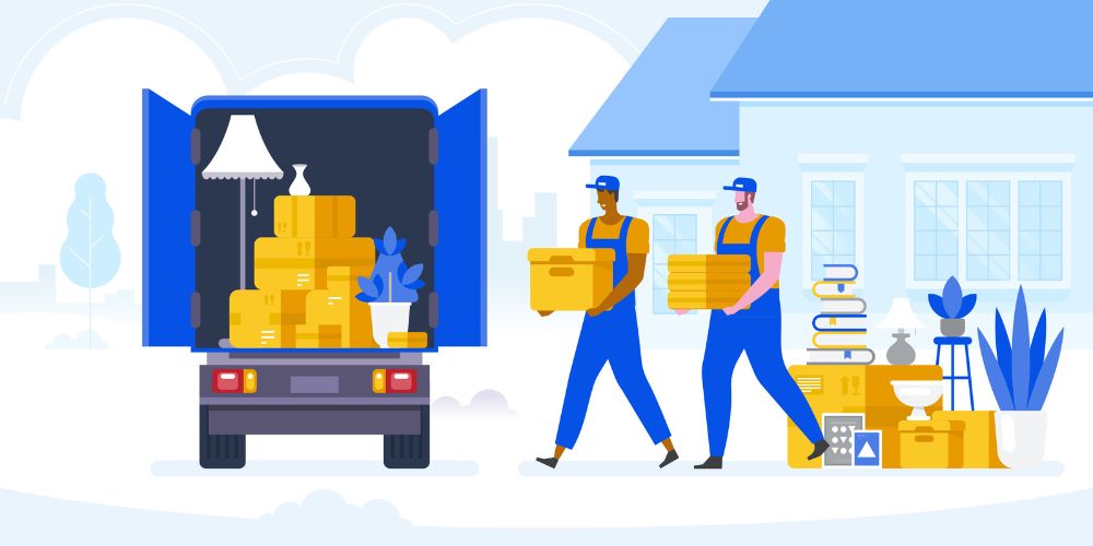 Long distance moving company truck
