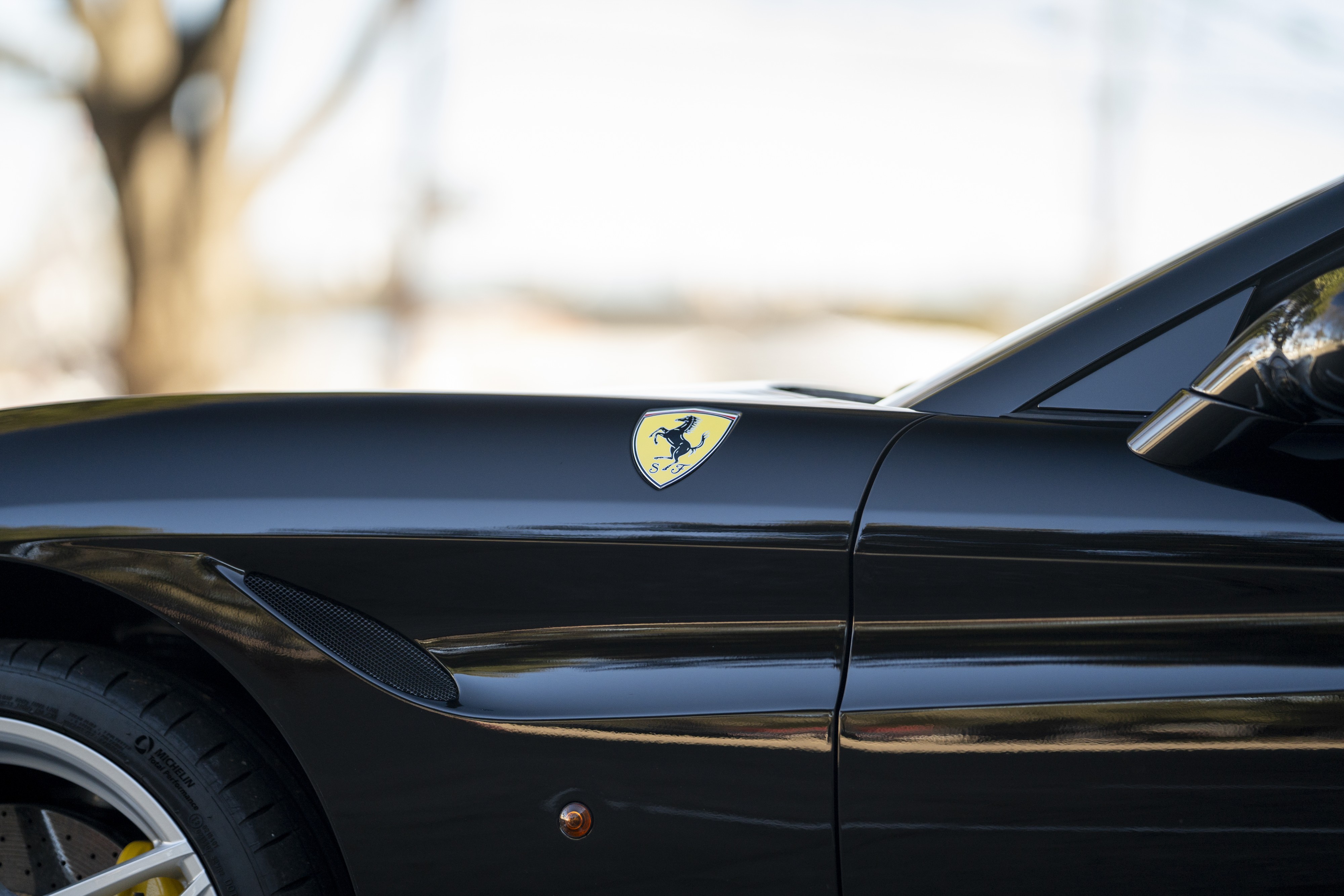 Prancing horse logo on a 2016 Ferrari California T.