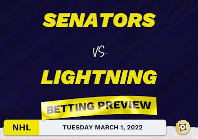 Senators vs. Lightning Predictions and Odds - Mar 1, 2022