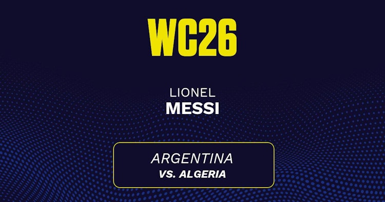 Lionel Messi projected stats for Tuesday, June 16, 2026.