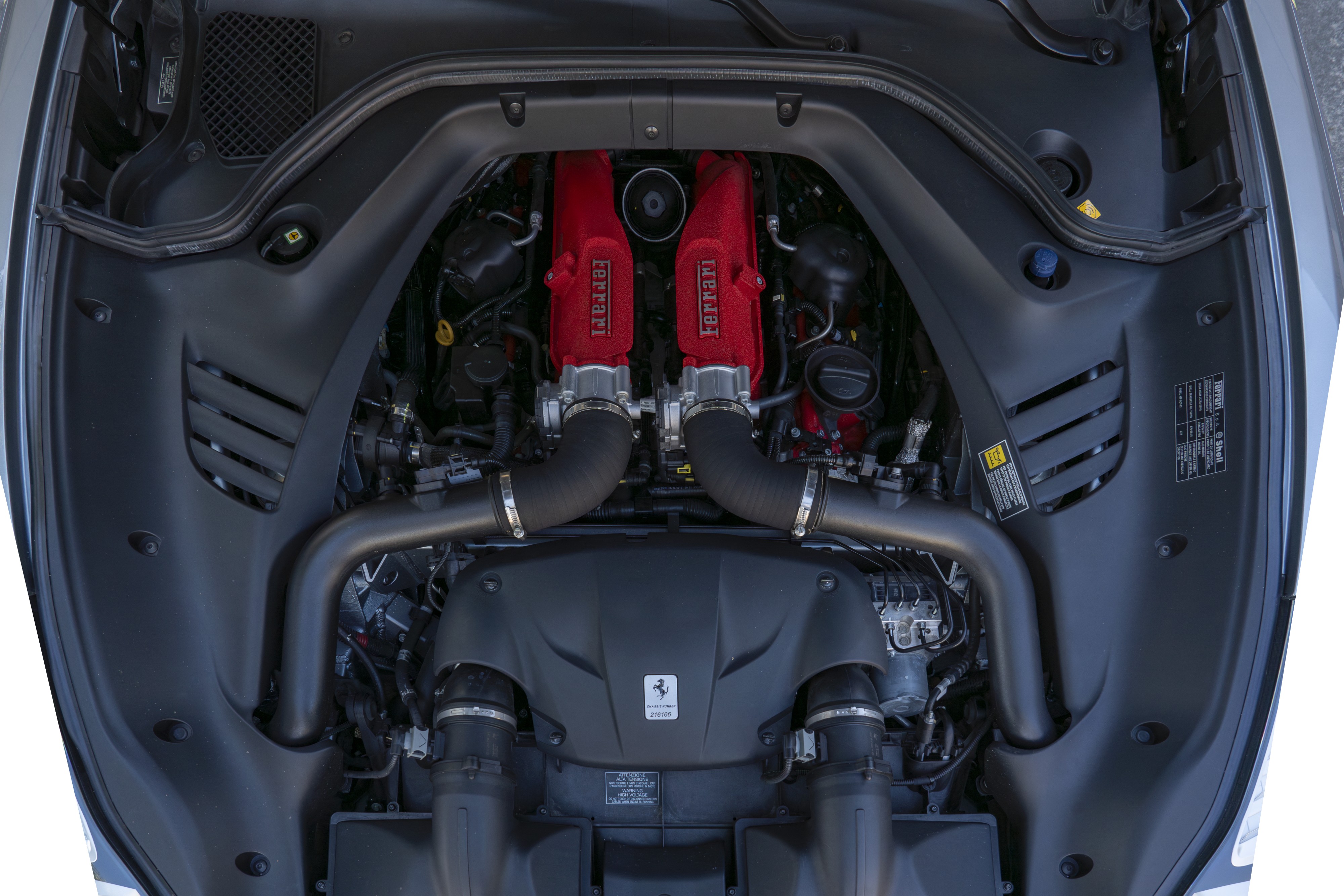 F154 3.9L twin turbo engine in a 2016 Ferrari California T.