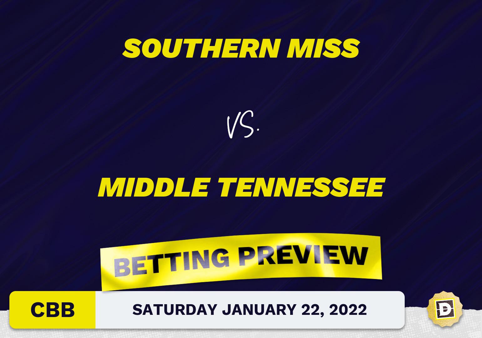Southern Miss vs. Middle Tennessee CBB Predictions and Odds - Jan 22, 2022