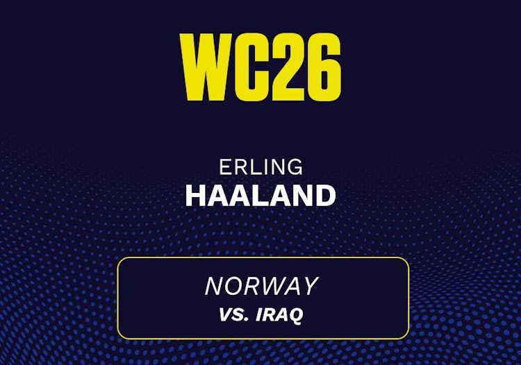 Erling Haaland projected stats for Tuesday, June 16, 2026.