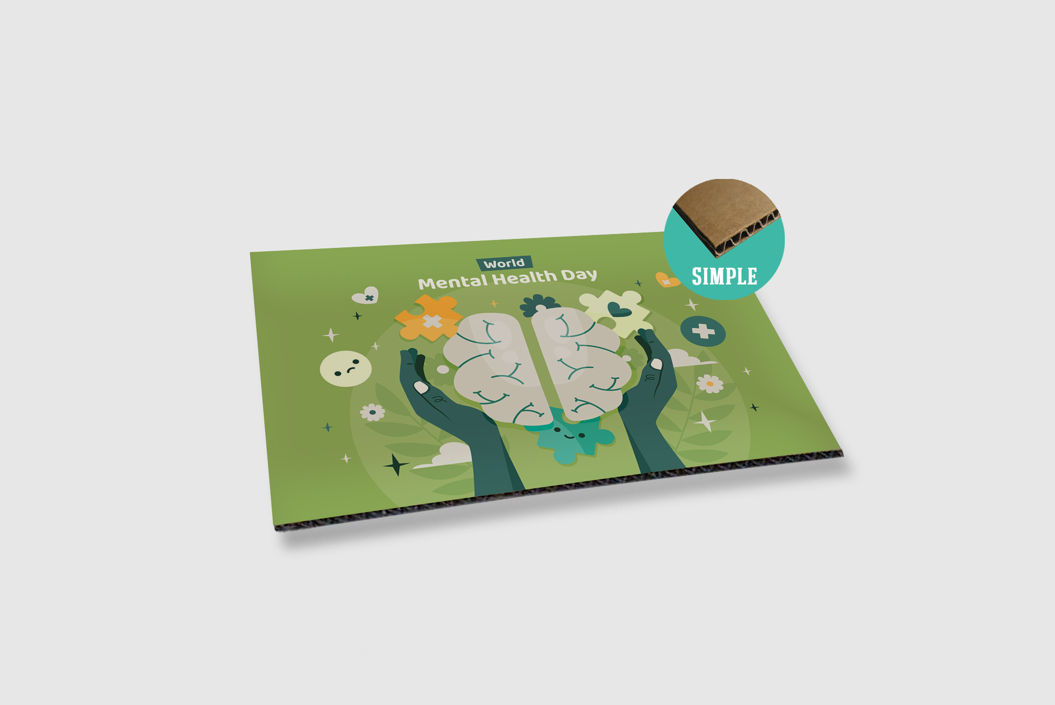 Support carton simple cannelure léger pour affichage