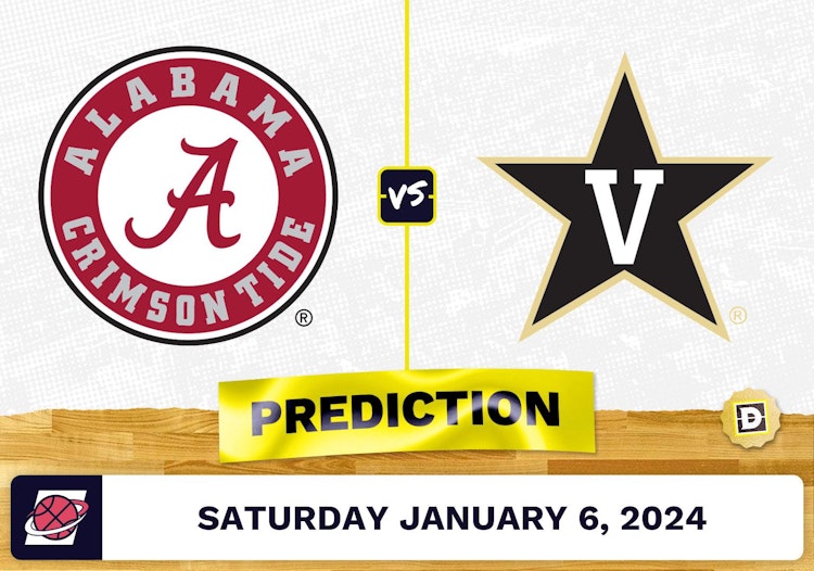 Alabama vs. Vanderbilt Prediction, Odds, College Basketball Picks  [1/6/2024]