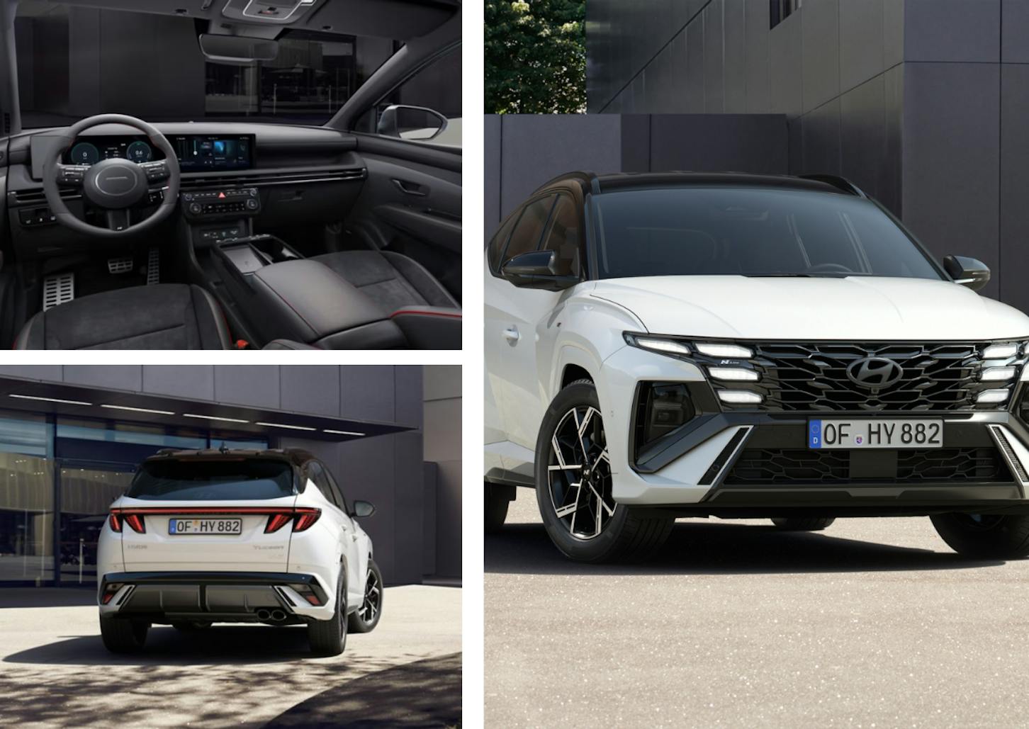 Das Interieur und Exterieur des Hyundai Tucson.