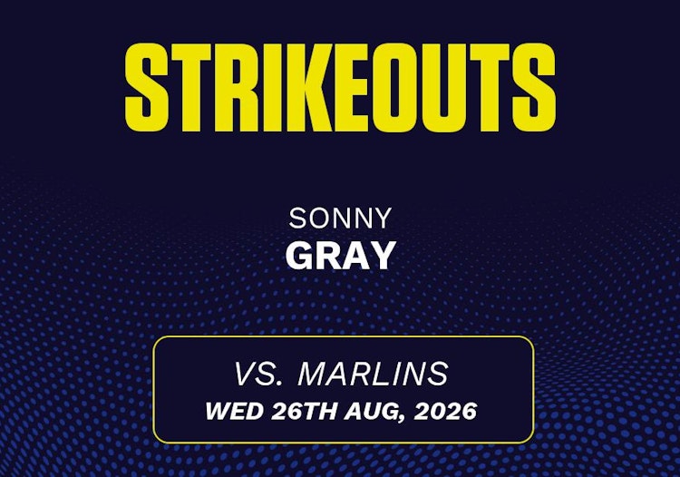 Sonny Gray projected stats for Wednesday, August 26, 2026.