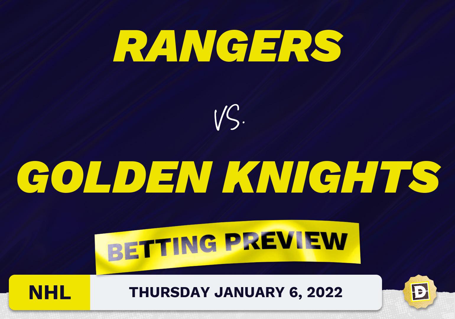 Rangers vs. Golden Knights Predictions and Odds - Jan 6, 2022