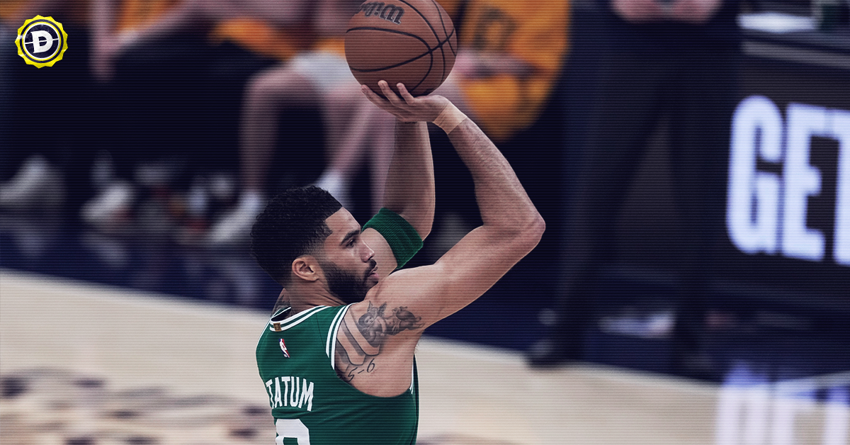 Jayson Tatum shooting a jumper.