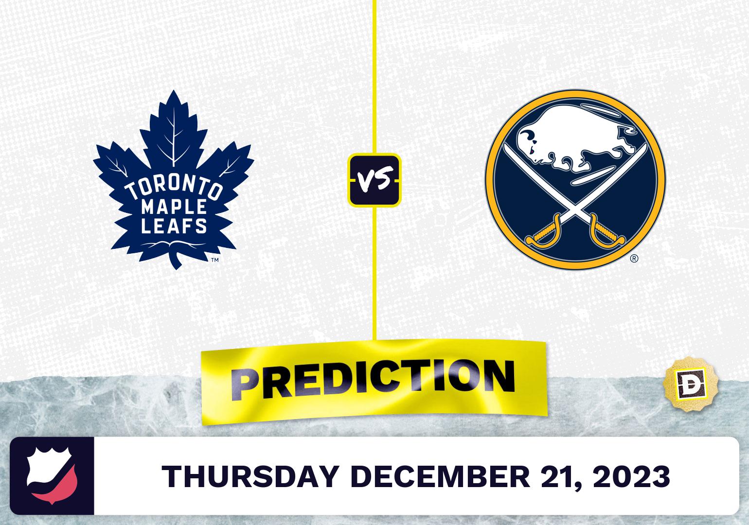 Toronto Maple Leafs vs. Buffalo Sabres Prediction, Odds, NHL Picks  [12/21/2023]