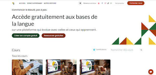 Démonstration de la refonte pour une formatrice linguistique en ligne.
