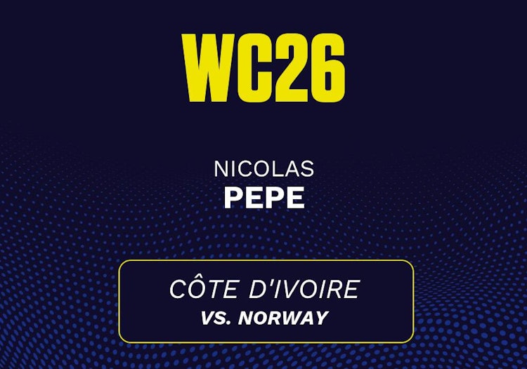 Nicolas Pepe projected stats for Tuesday, June 30, 2026.