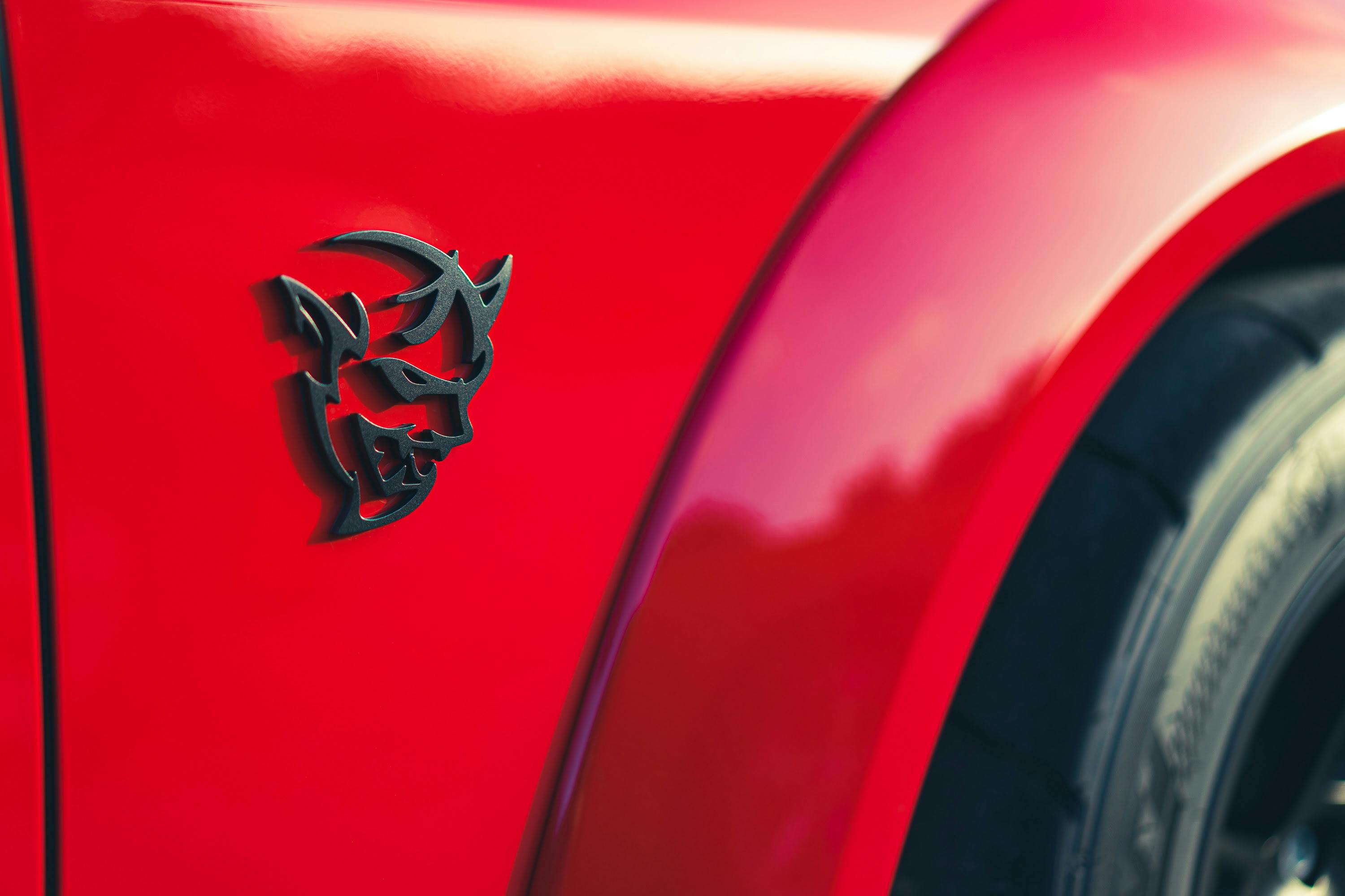 Fender Badge on a Dodge Demon