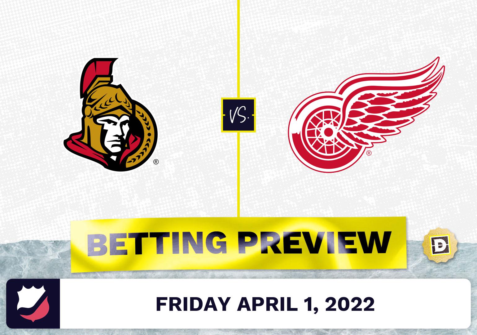 Senators vs. Red Wings Prediction and Odds - Apr 1, 2022