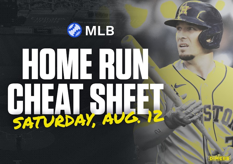 Home Run Cheat Sheet - HR Data, Stats, Matchups and More - Saturday, August 12