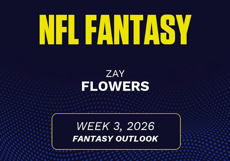 Zay Flowers projected stats Week 3, 2026.